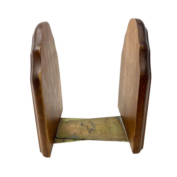 Vintage Wooden Metal Owl Tree Branch Bookends - Picture 7 of 7